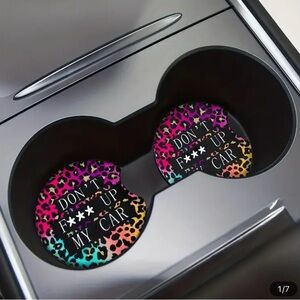 Colorful Leopard Print Car Coasters